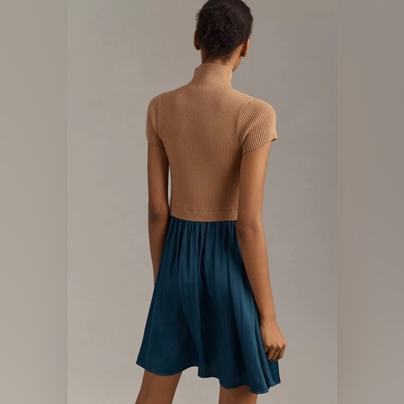 NWT! Anthro The Thea Twofer Sweater Dress: Short-Sleeve Mini Edition - 2X🟤 - Picture 5 of 11